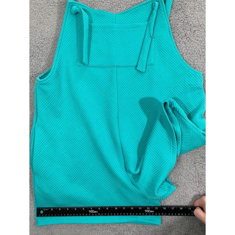 NWT Seen Be Seen Medium (M) Blue Soft Overall Shorts Adjustable Strap Boutique - Picture 12 of 14